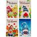 G128 Garden Flag Set Seasonal Gnomes 12 x18 4 pieces Blockout Fabric