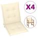 Dcenta 4 Piece Garden Chair Cushions Fabric Seat and Back Cushion Patio Chair Pads Cream for Outdoor Furniture 39.4 x 19.7 x 1.2 Inches (L x W x T)