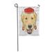 KDAGR Hipster Dog Labrador Retriever Breed in Red Hat Earrings Spiral Cartoon Garden Flag Decorative Flag House Banner 12x18 inch