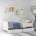 Hassch Twin Wooden Daybed With 2 Drawers Sofa Bed For Bedroom Living Room No Box Spring Needed White