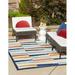 Unique Loom Lamanai Belize Indoor/Outdoor Rug Ivory/Navy Blue 5 3 x 8 Rectangle Textured Geometric Modern Perfect For Patio Deck Garage Entryway