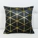 GMYLE Outdoor Geometric Pattern 3 Flannel Square Throw Pillow 18 x 18 Black