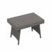 WestinTrends Coastal Outdoor Folding Side Table 23 x 15 All Weather PE Rattan Wicker Small Patio Table Portable Picnic Table Gray