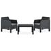 Anself 3 Piece Patio Lounge Set Outdoor Conversation Set with Cushion Polypropylene Sectional Outdoor Furniture Set for Patio Backyard Patio Balcony