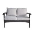 Noble House Honolulu Outdoor Grey Loveseat w/ Silver Cushions