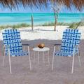 UBesGoo Folding Web Lawn Chair Set 2 Pack Outdoor Beach Chair Portable Camping Chair(Blue)