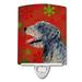 Caroline s Treasures SS4713CNL Irish Wolfhound Red and Green Snowflakes Holiday Christmas Ceramic Night Light 6x4x3
