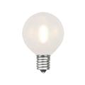 Novelty Lights 25 Pack G50 LED Plastic Filament Outdoor Patio Globe Replacement Bulbs Frosted Warm White E17/C9 Base .06 Watt