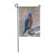 SIDONKU Blue Angry Male Bluebird Annoyed Look Perched on Bird Bath Garden Flag Decorative Flag House Banner 12x18 inch