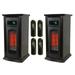 LifeSmart LifePro 1500W Infrared Quartz Indoor Tower Space Heater (2 Pack)