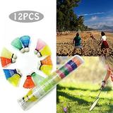 12pcs/set Colorful Outdoor Training Sport Shuttlecock Balls Portable Plastic Training Badminton Ball