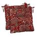 RSH DÃ©cor Indoor Outdoor Set of 2 Tufted Dining Chair Seat Cushions 19 x 19 x 3 Eastman Berry Red Paisley