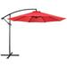 Yaheetech 10 Ft Outdoor Patio Offset Hanging Cantilever Umbrella with Crank & Cross Base Red