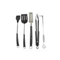 PitMaster King 5pc Silicon Ergonomic Handle Grill Cook & Clean Set with Spatula Tongs Basting Brush Cleaning Tools