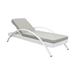 Aloha Adjustable Outdoor Chaise Lounge Chair in White and Grey