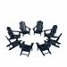 Westintrends 8 Pcs Outdoor Folding HDPE Adirondack Patio Chairs Weather Resistant Navy Blue