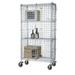 24 Deep x 36 Wide x 69 High Mobile Chrome Security Cage with 0 Interior Shelves