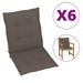 Suzicca Garden Chair Cushions 6 pcs Taupe 39.4 x19.7 x1.2