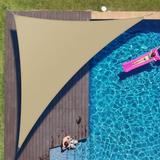 ColourTree 8 x 10 x 12.8 Sand Right Triangle Sun Shade Sail Canopy Mesh Fabric UV Block & Water Air Permeable - Commercial Heavy Duty - 190 GSM - 3 Years Warranty - Custom Make