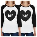 Bff Heart BFF Matching Shirts Cute Graphic Baseball Raglan Shirts