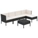 Suzicca 6 Piece Patio Set with Cushions Poly Rattan Black