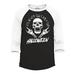 Shop4Ever Men s It s Never Too Early for Halloween Skull Skeleton Raglan Baseball Shirt Large Black/White