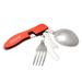 3 In 1 Outdoor Tableware Set Stainless Steel Spoon Folding Pocket Kits Home Picnic Hiking Travel Tools Camping Cooking Supplies