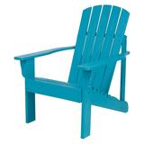 Porch & Den Laguna Outdoor Weather Resistant Wood Patio Adirondack Wood Chair Blue