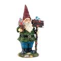 Zingz & Thingz Solar Bluebird Gnome Welcome Outdoor Garden Statue - 15 - Green and Red