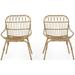 GDF Studio Barrister Outdoor Wicker Accent Chairs Set of 2 Light Brown