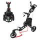 BOBOPRO 3 Wheel Golf Push Cart Foling Walking Push Cart Collapsible with Universal Wheel Golf Bad Holder - Balck