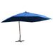 Carevas Hanging Parasol with Wooden Pole 157.5 x118.1 Blue