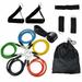 INC 11 PCS Resistance Band Set Yoga Pilates Abs Exercise Fitness Tube Workout Bands