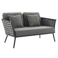 Stance Outdoor Patio Aluminum Loveseat Gray Charcol