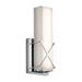 Steel 1 Light Wall Sconce in Modern Style with Satin Etched White Glass-12 inches H X 4.5 inches W-Chrome Finish Bailey Street Home 147-Bel-2013984