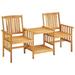 Dcenta Garden Chairs with Tea Table Set Acacia Wood Outdoor Bistro Set Wooden Garden Pool Yard Lawn Backyard Balcony Furniture