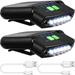 Cap Hat Light Headlamp For Runners Usb Rechargeable Cap Visor Led Light 2 Modes Clip On Hat Light Sensor Turn On/Off Rotatable Headlamps For Camping Hunting Fishing Outdoor Running (2 Packs)