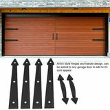 Yinrunx Garage Door Magnetic Decorative Hardware Magnetic Garage Door Decorative Hardware Door Hinges Garage Door Windows Inserts Kit Color Black 6 Pcs Carriage Accents Faux Hinges and Handle