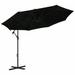 Suzicca Cantilever Umbrella with LED Lights and Steel Pole 118.1 Black