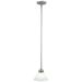 Design House 511634 Millbridge Traditional 1-Light Indoor Dimmable Mini Pendant with Alabaster Glass Shade for Kitchen island bar Bar Satin Nickel