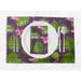 S4Sassy Purple Tropical Leaves & Floral Washable Printed Dining Reversible Tablemats With Napkins Set