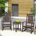 Garden 3-Piece Set Classic Plastic Adirondack Porch Rocking Chair with Round Side Table Included Dark Brown