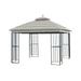 Garden Winds Replacement Canopy Top Cover for the GT Steel Finial Gazebo -Standard 350 - Stripe Stone
