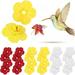 10 PCS Hummingbird Feeders Replacement Flowers Bird Feeder Replacement Flowers for Hummingbird Feeder Decorative Flower for Hummingbird Feeder Red and Yellow Hummingbird Feeder Parts