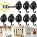 Suction Cup Hooks (12Pack) - Powerful Vacuum Suction Cup Hooks Heavy Duty Organizer for Kitchen Bathroom Restroom Shower - Black