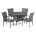 GDF Studio Oliver Outdoor Wicker 5 Piece Dining Set 4 Seater Gray