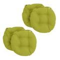 Blazing Needles 16 in. Spun Polyester Solid Outdoor Round Tufted Chair Cushions Lime - Set of 4