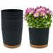 Plant Pot 6Pcs Plastic Flower Pot 6.5x6in Decorative Flower Planter with Drainage Holes Simple and Elegant Plant Pot for Indoor Outdoor Home Balcony Garden Plant Pots