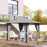 Outsunny 10 x 10 Patio Gazebo with Sidewalls Gray