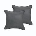 Sorra Home Sloane Charcoal Grey 20 x 20-inch Indoor/ Outdoor Corded Edge Pillow Set